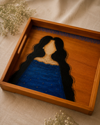 Tray blue lady